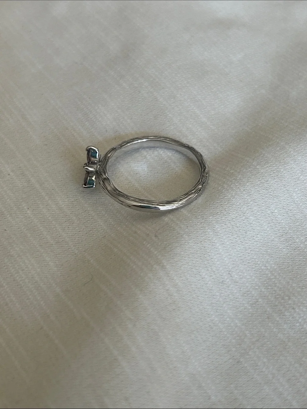 Silver Pink Flower Ring - Elegant Floral Design